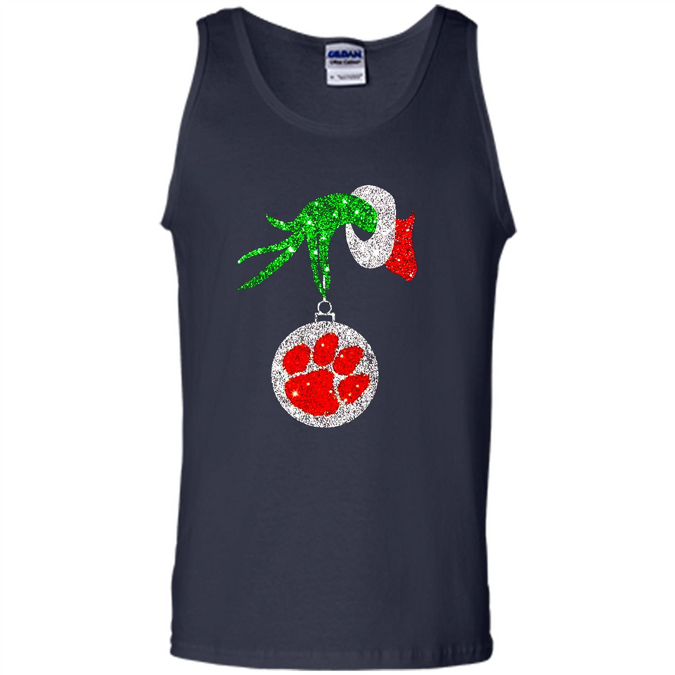 Amazing tee Clemson Tigers Glitter Grinch Monogram Ornament Christmas Gift - Sao chép - Tank Top