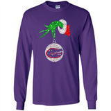 Funny Florida Gators Glitter Grinch Monogram Ornament Christmas Gift - Long Sleeve T-Shirt