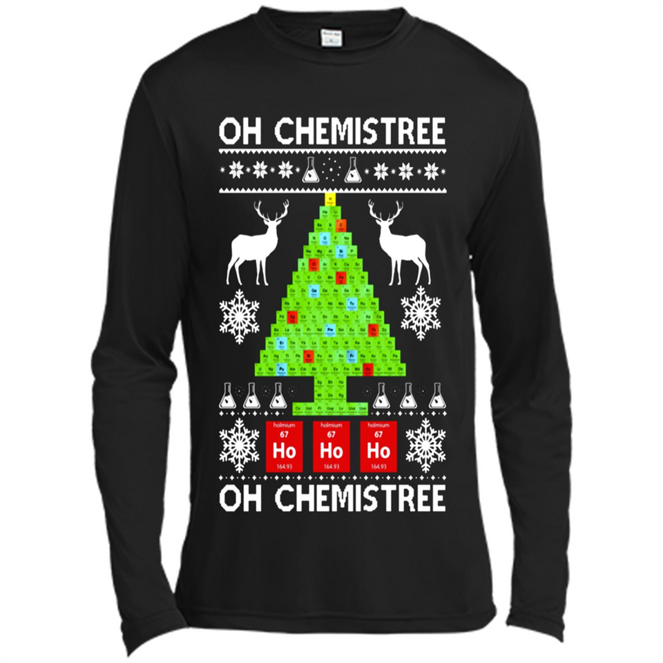 Oh Chemistree, Oh Chemistree Christmas Ugly Sweater - Canvas Long Sleeve T-Shirt