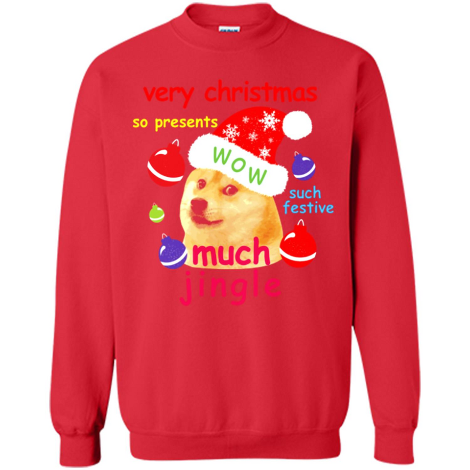 Christmas Doge Meme Shirts Funny Santa Shiba Inu Dog - Sweatshirt