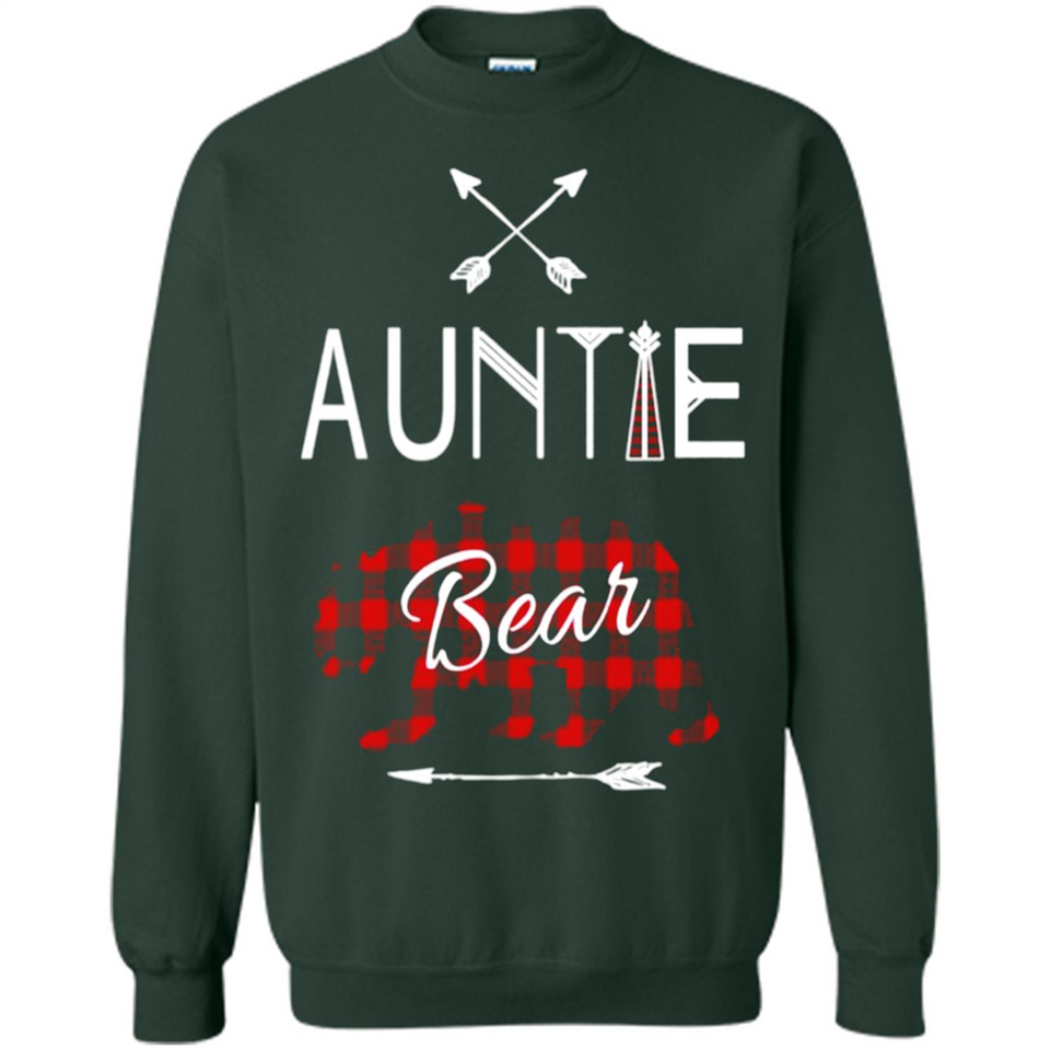 Aunt Shirt Buffalo Plaid Family Camp Bear Tee - Sweatshirt