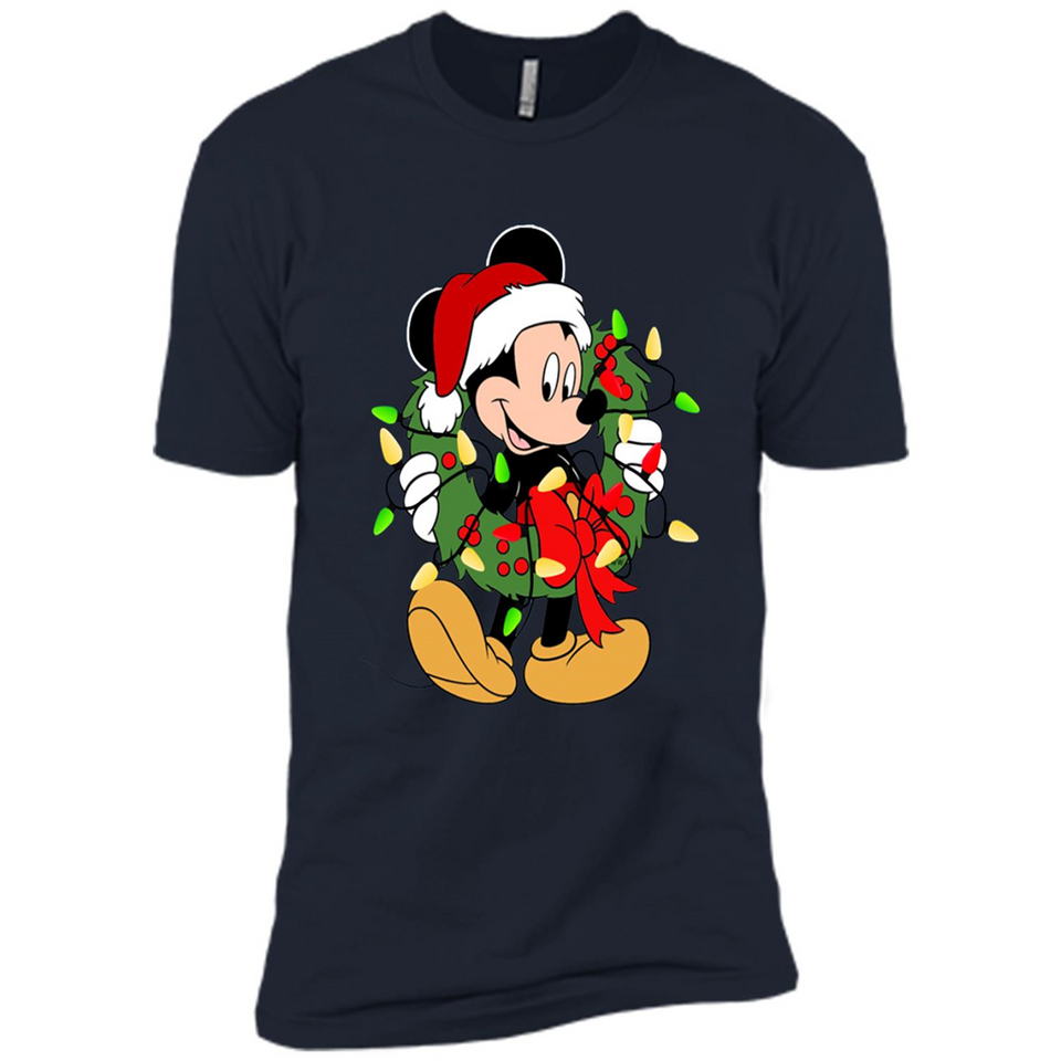 Disney Mickey Mouse Christmas Lights Sweatshirt - Premium Short Sleeve T-Shirt