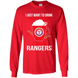 I Just Want To Drink Hot Chocolate & Watch Texas Rangers Ugly Christmas Sweater PINGPONG