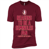 Reasons to be a Florida State Seminoles Fan Complete List on Back - Premium Short Sleeve T-Shirt