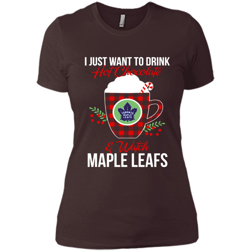 I Just Want To Drink Hot Chocolate & Watch Toronto Maple Leafs Ugly Christmas Sweater PINGPONG
