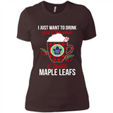 I Just Want To Drink Hot Chocolate & Watch Toronto Maple Leafs Ugly Christmas Sweater PINGPONG