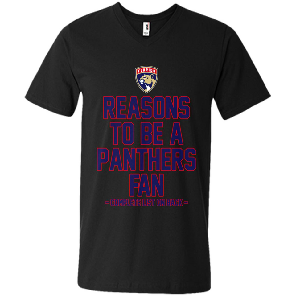 Reasons to be a Florida Panthers Fan Complete List on Back - Men's V-Neck