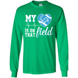 Detroit Lions Football My Heart is on that Field - Long Sleeve T-Shirt