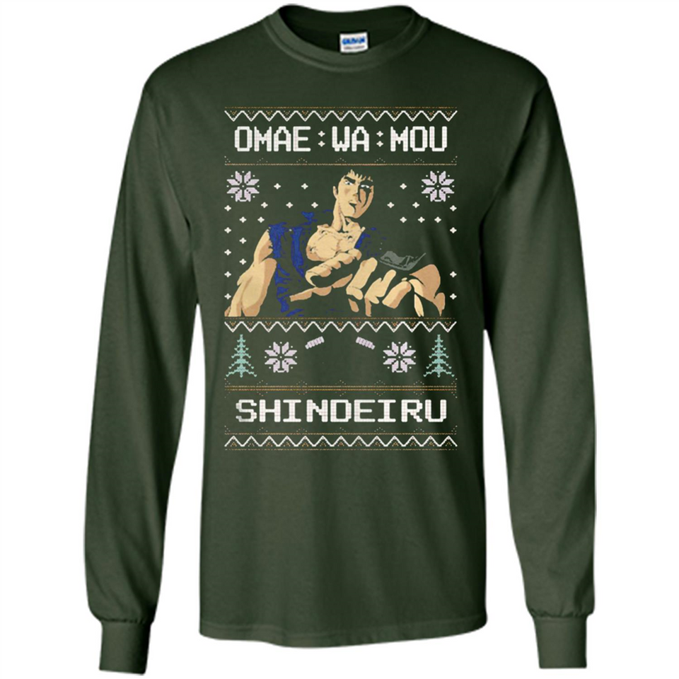 Omae Wa Mou Shindeiru Ugly Christmas Sweater - Long Sleeve T-Shirt