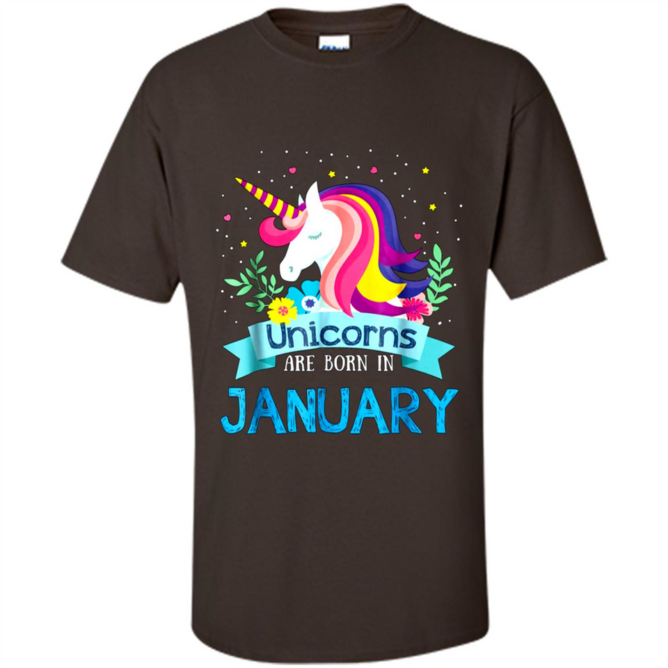 Unicorns are born in January Birthday Rainbow Gift Custom Ultra Cotton