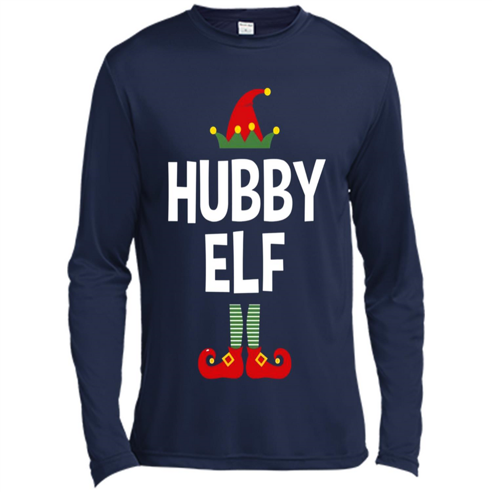 Hubby Elf Shirt - Family Matching Christmas Pajamas - Canvas Long Sleeve T-Shirt