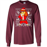 Dabbing Poodle Santa Christmas Holiday Sweatshirt - Long Sleeve T-Shirt
