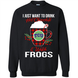 I Just Want To Drink Hot Chocolate & Watch TCU Horned Frogs Ugly Christmas Sweater PINGPONG