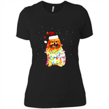 Pomeranian Santa Lights Christmas Dog Xmas Sweatshirt - Ladies' Boyfriend T-Shirt