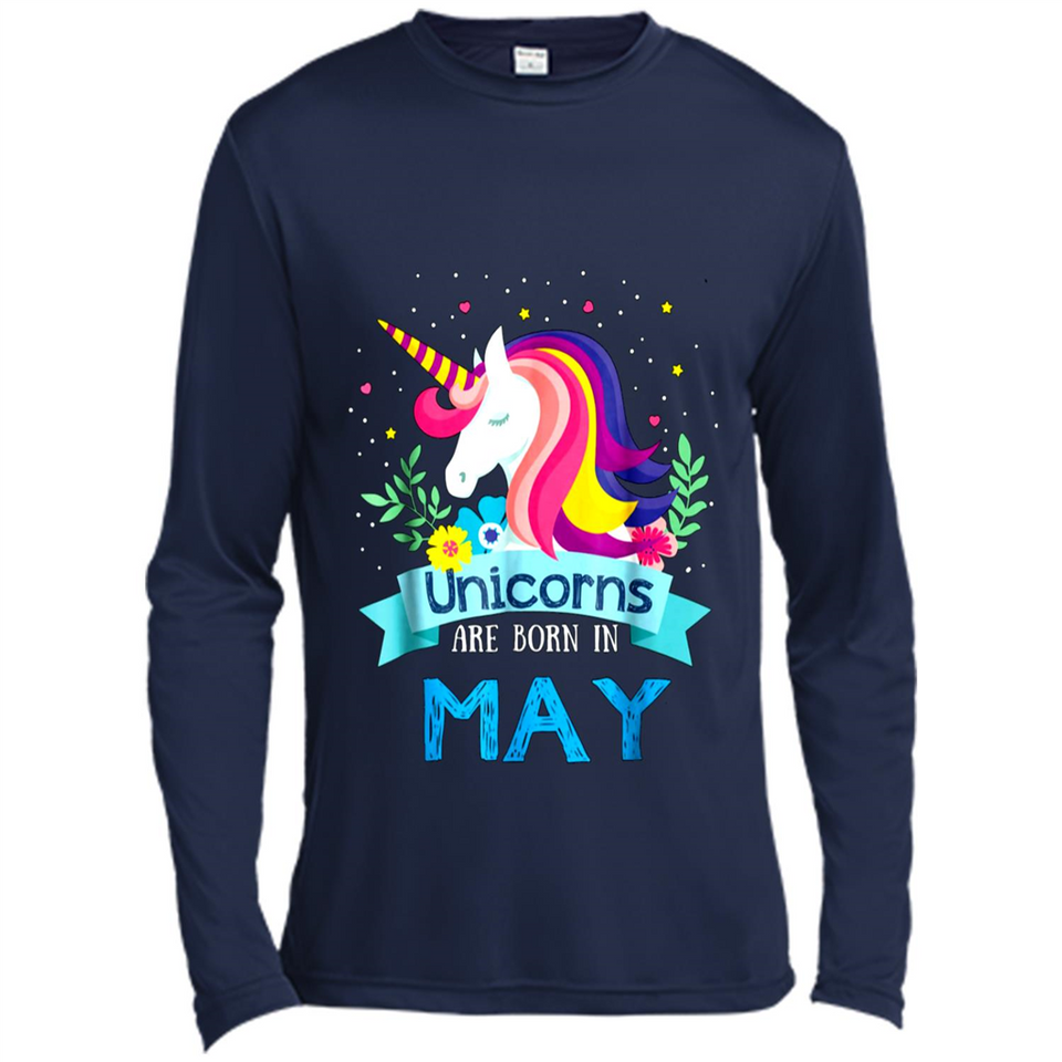Unicorns are born in May Birthday Rainbow Gift Ladies Custom