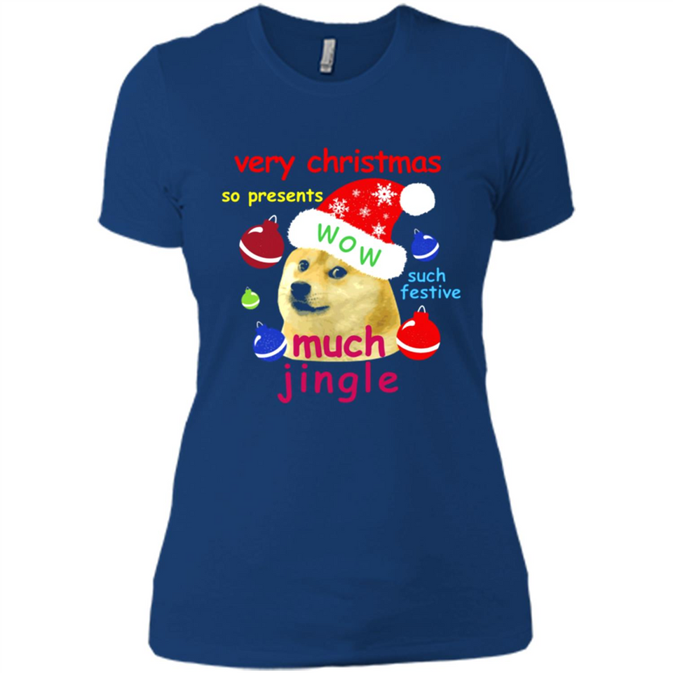 Christmas Doge Meme Shirts Funny Santa Shiba Inu Dog - Ladies' Boyfriend T-Shirt