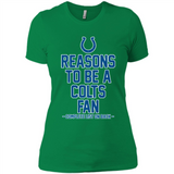 Reasons to be a Indianapolis Colts Fan Complete List on Back - Ladies' Boyfriend T-Shirt