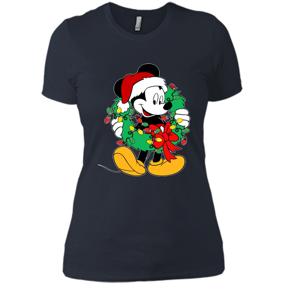 Mickey Mouse Merry Christmas Disney Sweatshirt - Ladies' Boyfriend T-Shirt