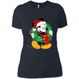 Mickey Mouse Merry Christmas Disney Sweatshirt - Ladies' Boyfriend T-Shirt