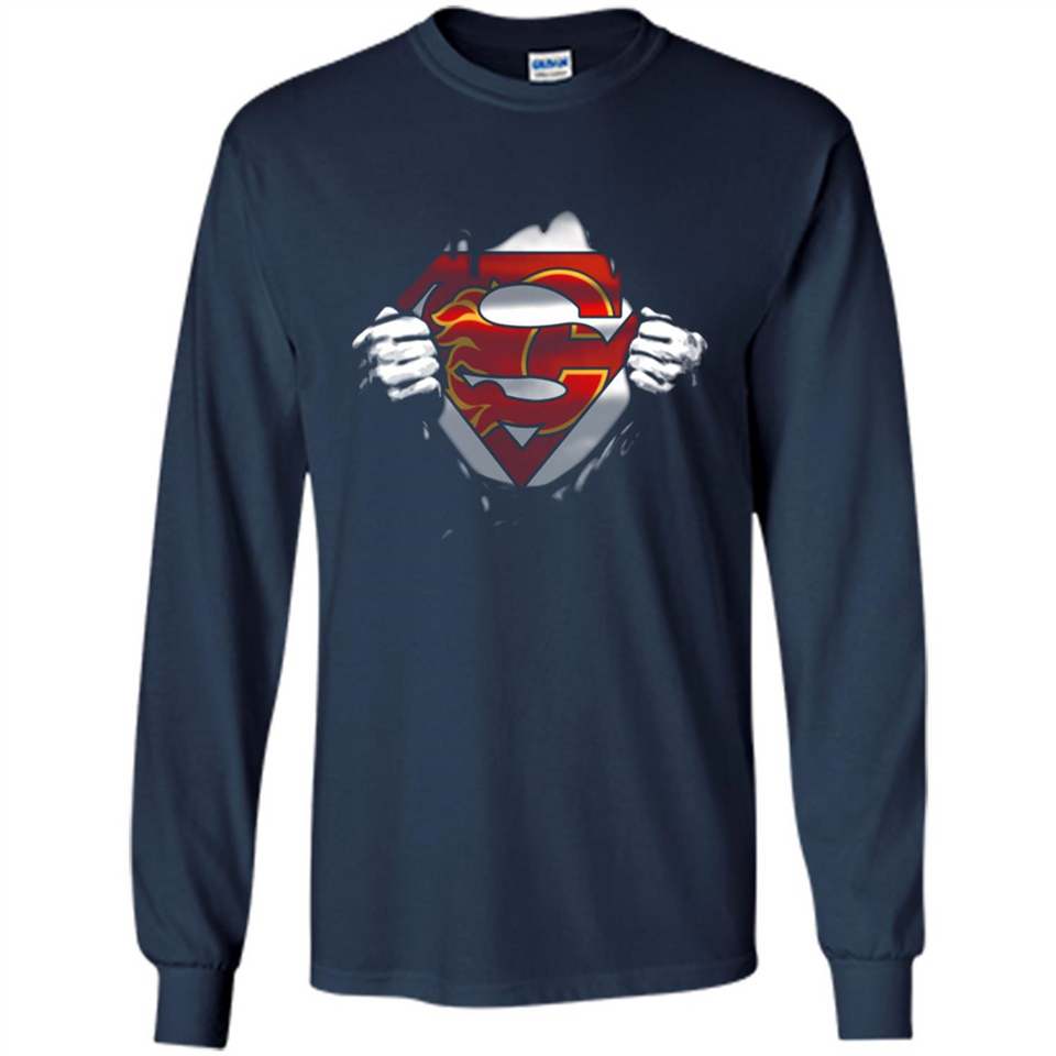 Calgary Flames And Superman Fans - Long Sleeve T-Shirt