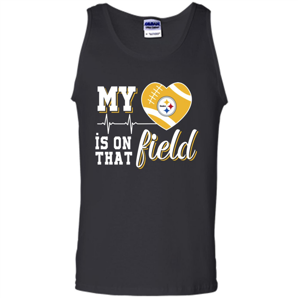 Pittsburgh Steelers Football My Heart is on that Field - Tank Top