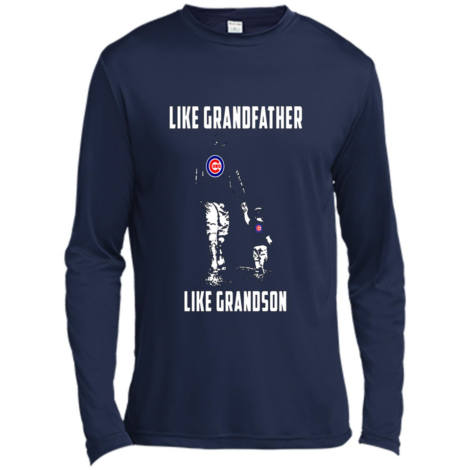 Chicago Cubs GrandFather Like GrandSon - Canvas Long Sleeve T-Shirt