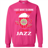 I Just Want To Drink Hot Chocolate & Watch Utah Jazz Ugly Christmas Sweater PINGPONG