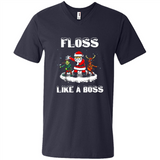 Floss Like A Boss Santa Flossing Dance Funny - Men's V-Neck