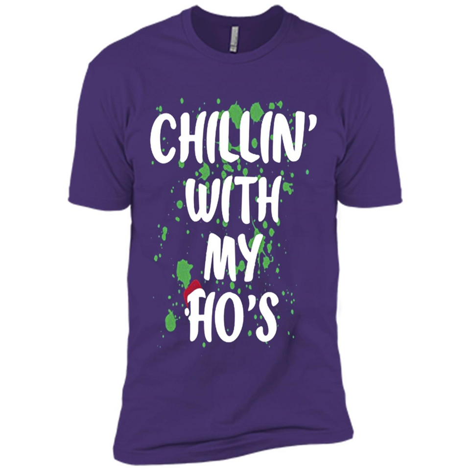 Chillin With My Ho's Funny Christmas - Premium Short Sleeve T-Shirt