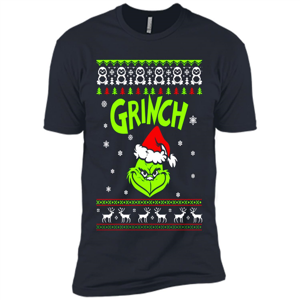 The Grinch Face Christmas - Premium Short Sleeve T-Shirt
