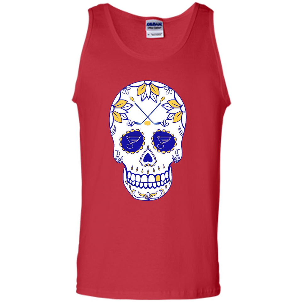 St. Louis Blues Hockey Sugar Skull Day of the Dead