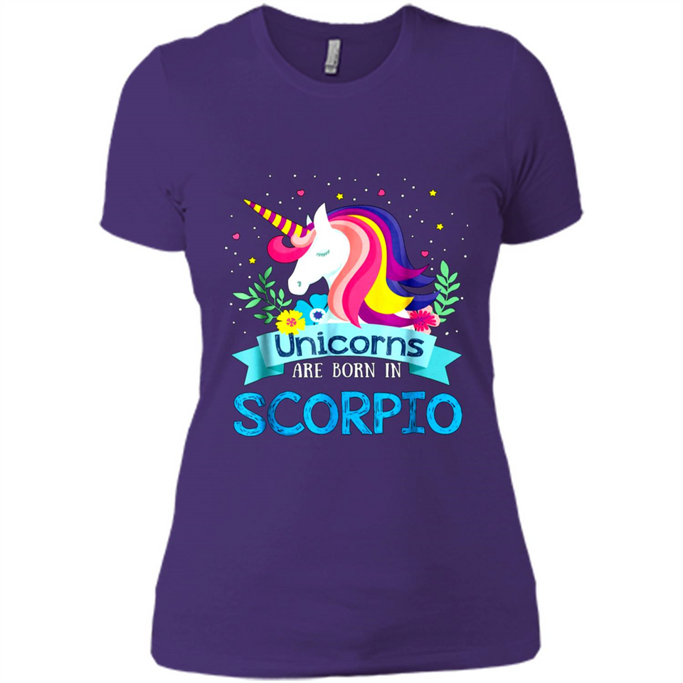 Unicorns are born in Scorpio Birthday Rainbow Gift Ladies Custom