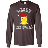 Bird Santa Merry Christmas T-Shirt - Birds Watchers Xmas - Long Sleeve T-Shirt