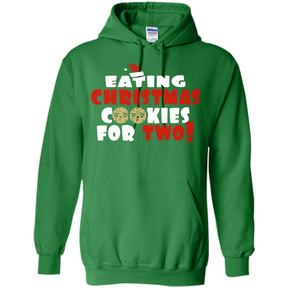 Womens Funny Eating Christmas Cookies For Two Pregnancy - Hoodie
