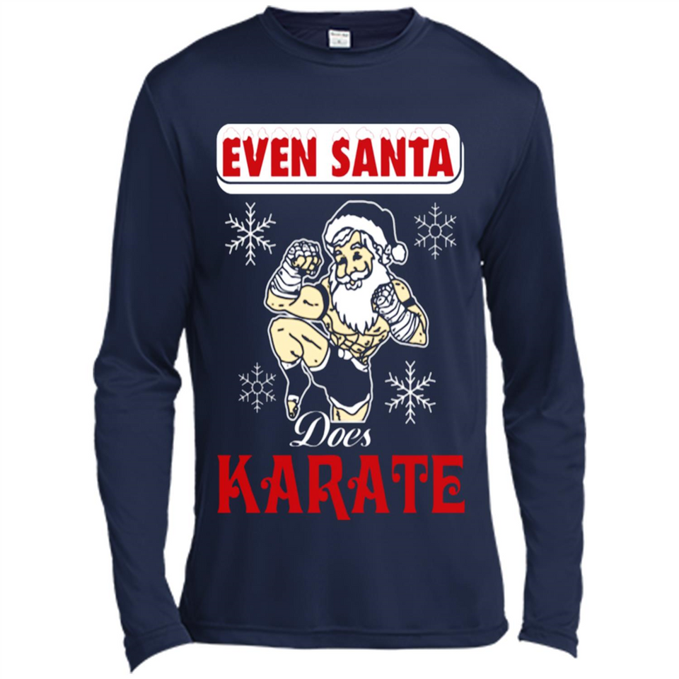 Even Santa Does Karate - Funny Karate - Canvas Long Sleeve T-Shirt
