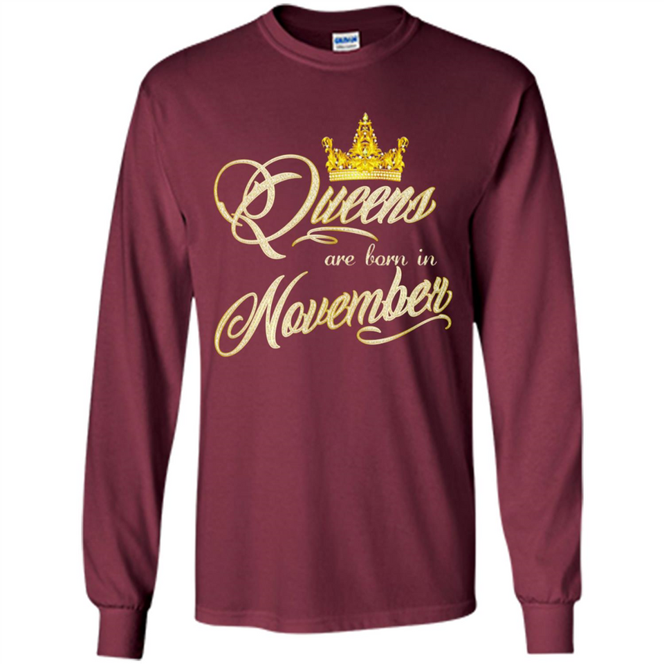 Queens Are Born In November Golden T-Shirt