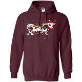 Christmas Lights Cow Wearing Santa Hat Funny Xmas Sweatshirt - Hoodie