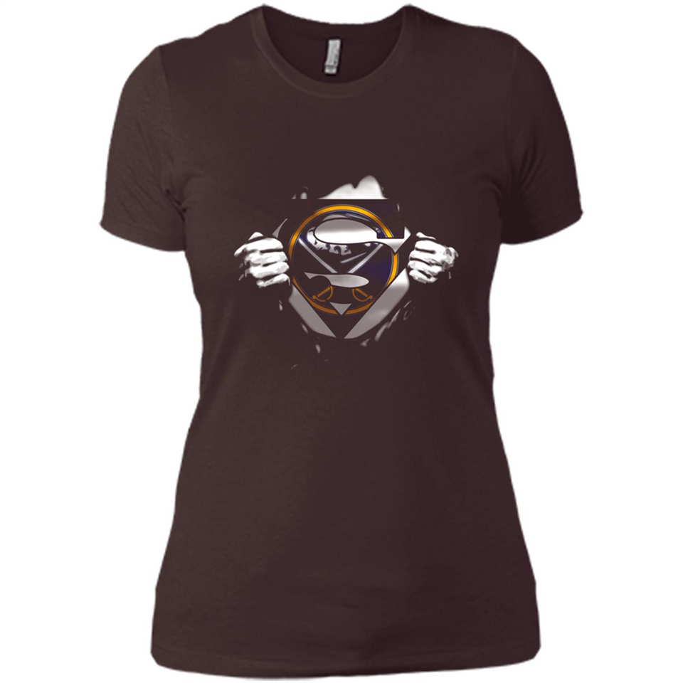 Buffalo Sabres And Superman Fans - Ladies' Boyfriend T-Shirt