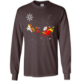 Christmas Unicorn Rudolph and Santa - Long Sleeve T-Shirt