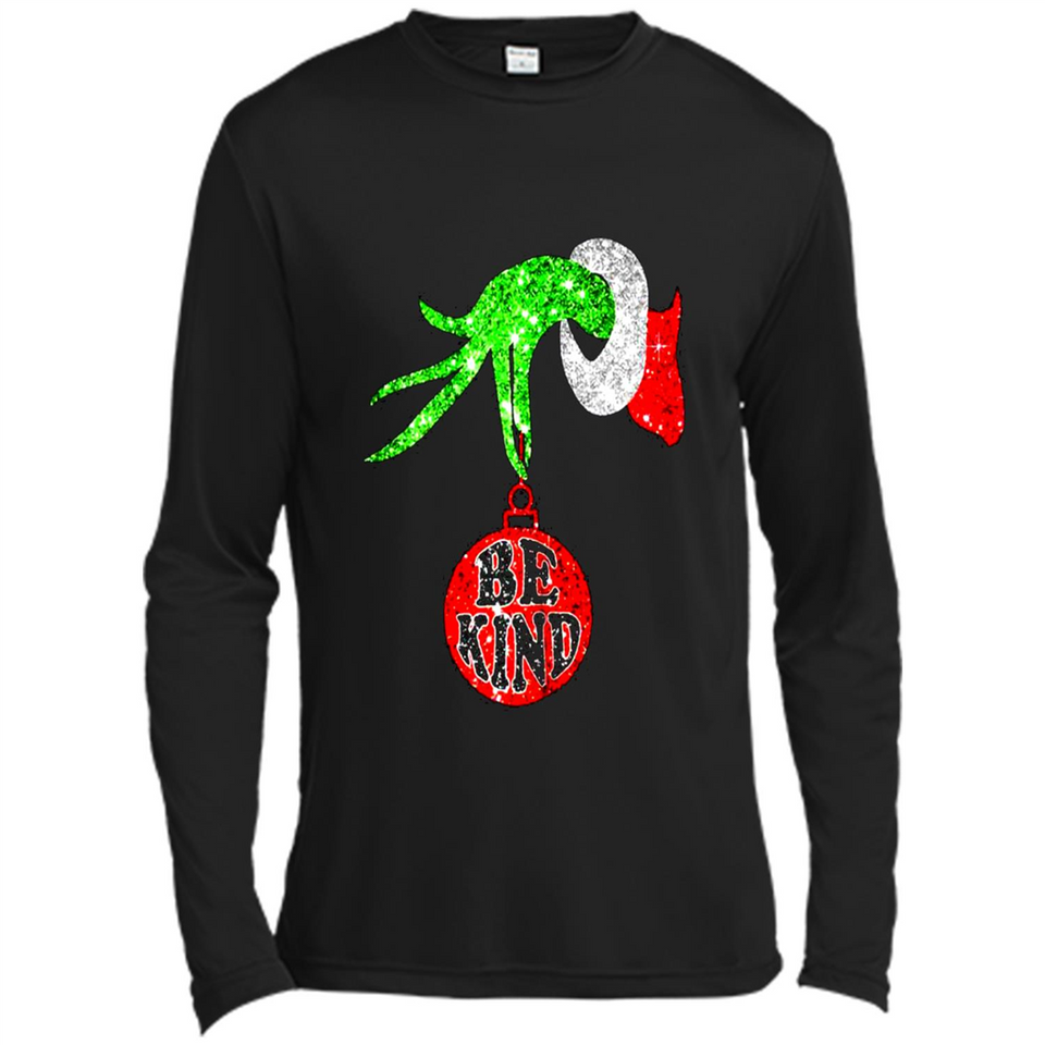 Christma Season With Green Grinch Hand Be Kind - Canvas Long Sleeve T-Shirt