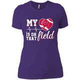 Wisconsin Badgers Football My Heart is on that Field - Ladies' Boyfriend T-Shirt