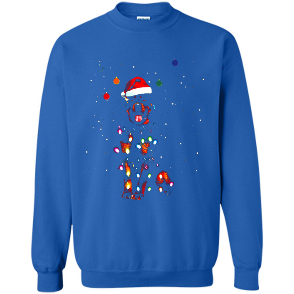 Rottweiler Santa Lights Christmas Dog Xmas Sweatshirt - Sweatshirt