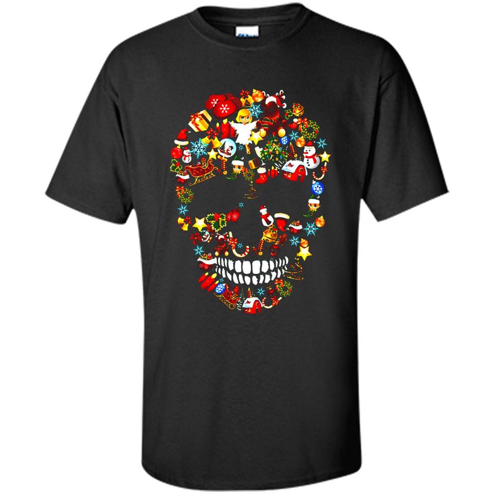 Skull Christmas Decorations Merry Xmas T-Shirt - Shirt