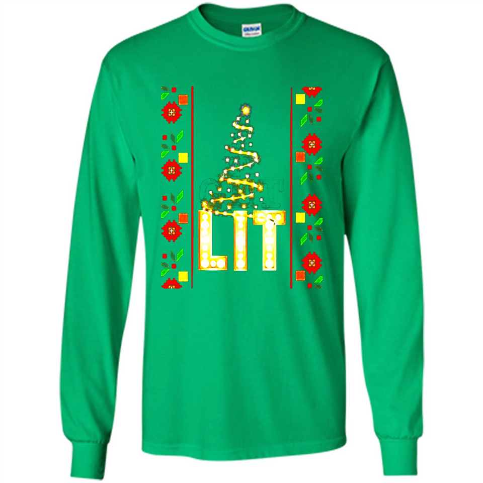 Funny Lets Get Lit Christmas Tree - Long Sleeve T-Shirt