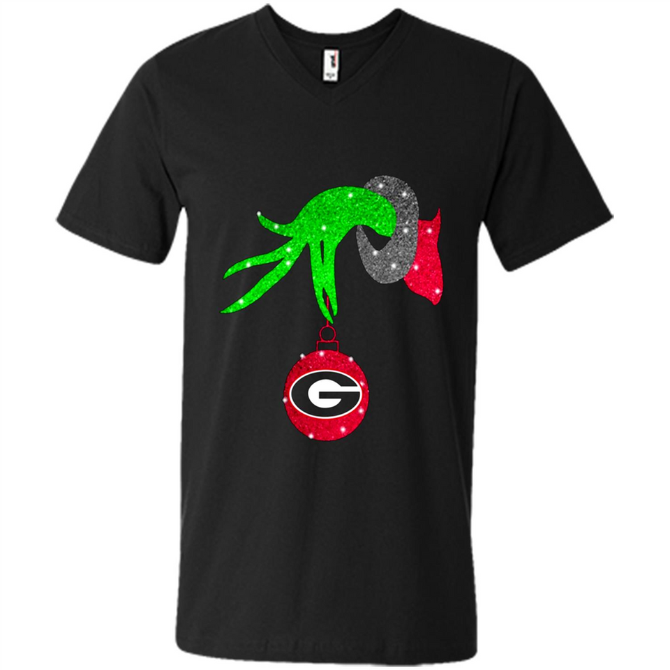 GRINCH HAND HOLDING GEORGIA BULLDOGS GLITTER CHRISTMAS PINGPONG