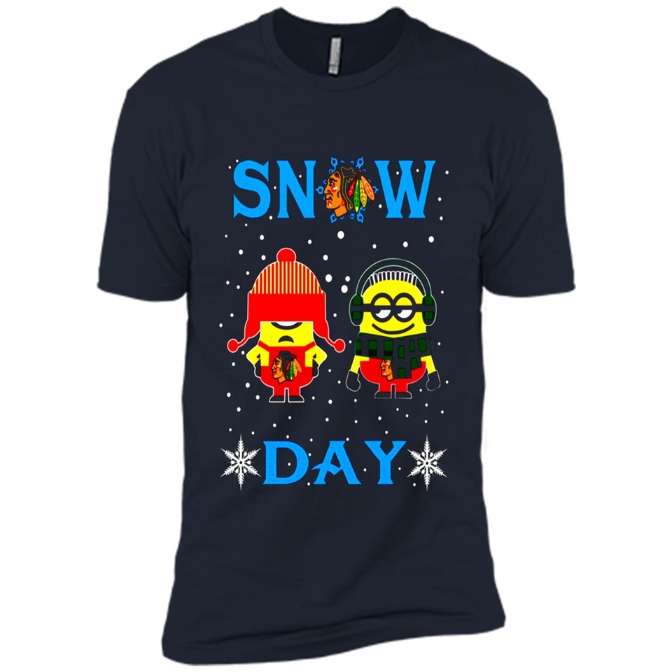 Snow Day Shirt For Chicago Blackhawks Vs Minion Fans pingpong