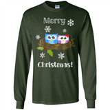 Cute Christmas Shirt Merry Christmas Snowflakes Owls Nest