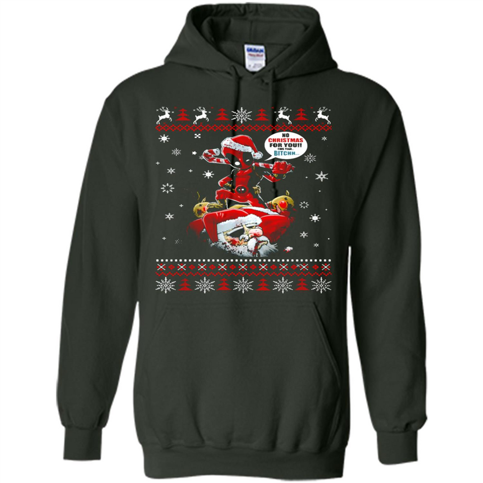 No Christmas for You – Deadpool Santa Claus Ugly Sweater - Hoodie