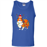 Christmas Lights Shetland Sheepdog Wearing Santa Hat Funny Xmas Mug - Tank Top