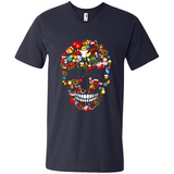 Skull Christmas Decorations Merry Xmas T-Shirt - Men's V-Neck